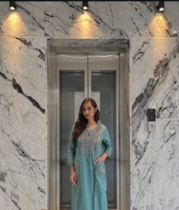 Sky blue kurta set